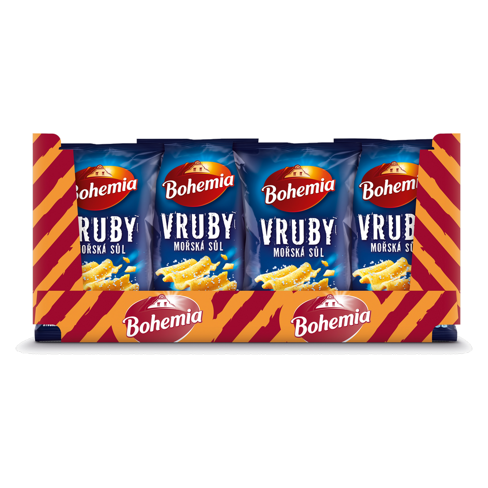 Bohemia Vruby Deep Ridged Chips Salted Box of 18 pcs