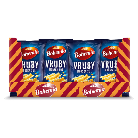 Bohemia Vruby Deep Ridged Chips Salted Box of 18 pcs