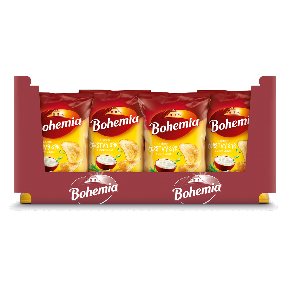 Bohemia Chips Fresh Cheese and Spring Onion 130g Box of 18 pcs