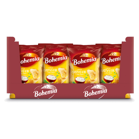 Bohemia Chips Fresh Cheese and Spring Onion 130g Box of 18 pcs