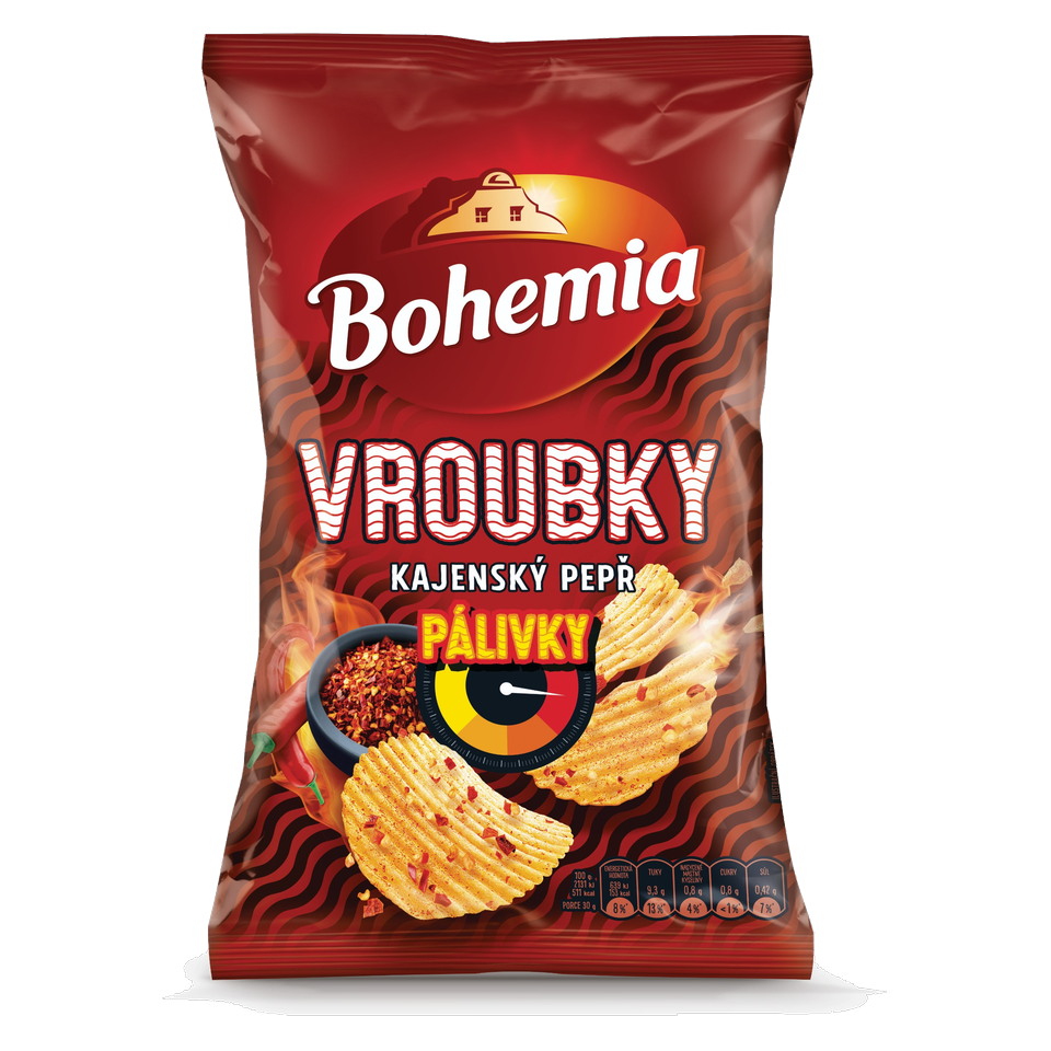 Bohemia Vroubky Palivky Cayenne Pepper Ridged Chips