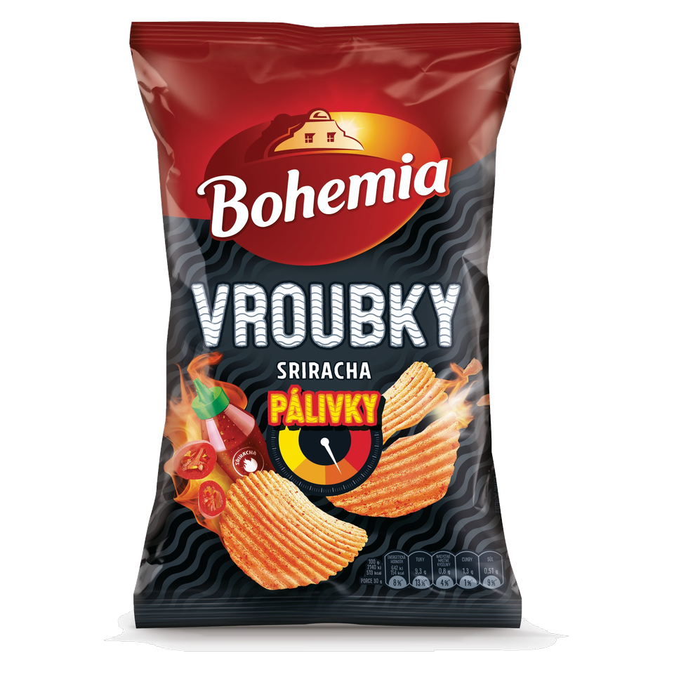 Bohemia Vroubky Palivky Sriracha Ridged Chips