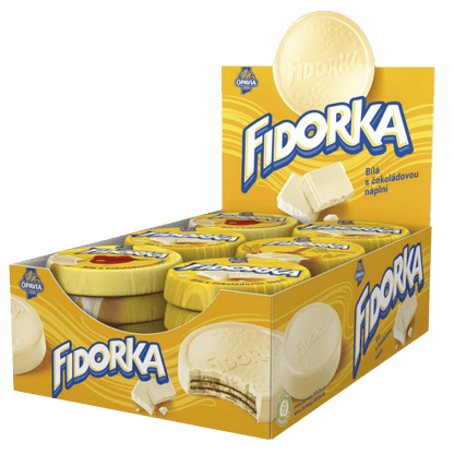Opavia Fidorka White Chocolate with Chocolate Filling – Box (30 pcs)