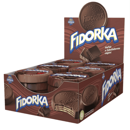 Opavia Fidorka Dark Chocolate with Chocolate Filling – Box (30 pcs)
