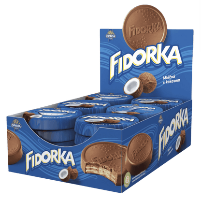 Opavia Fidorka Milk Chocolate with Coconut – Box (30 pcs)