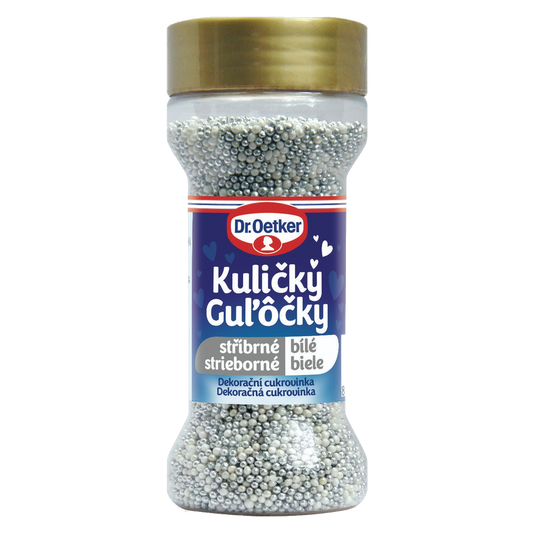 Dr. Oetker Silver and White Sugar Pearls Sprinkles