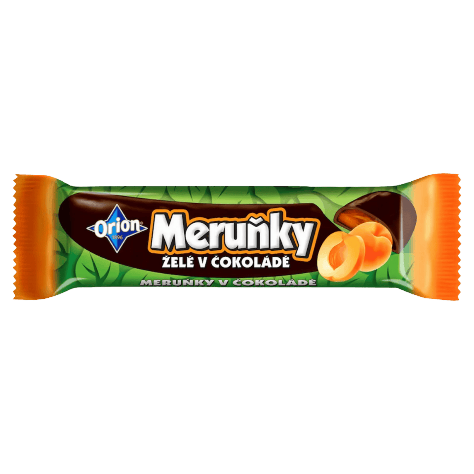 Orion Meruňky Apricot Jelly in Dark Chocolate 45 g | Czechia Food ...