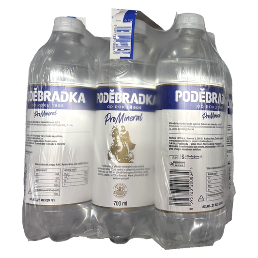 Podebradka ProMineral Natural Mineral Water 0,7 l Pack of 6 pcs